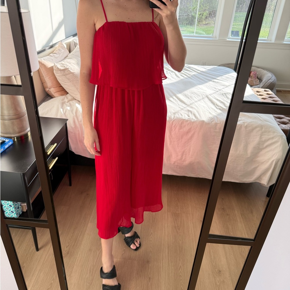 Red Sleeveless Jumpsuit